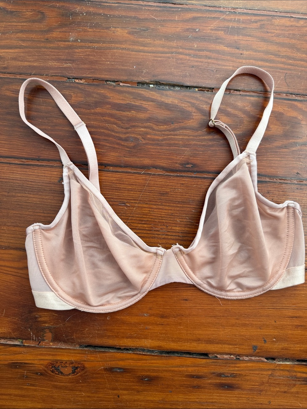 SOMA Unbelievable Lift sheer unlined underwire sexy lingerie nude bra sz 32DD